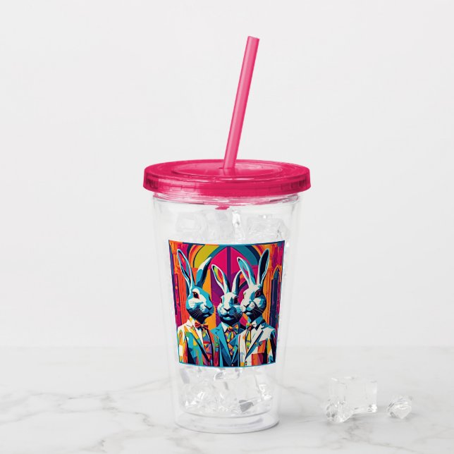 Vaso Acrílico Bunnies de Pascua de PopArt (Reverso (hielo))