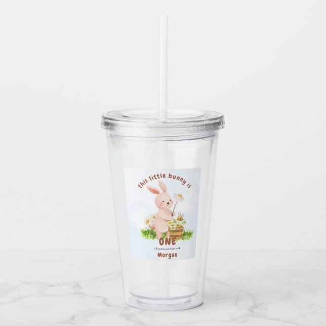 Vaso Acrílico Bunny está convirtiendo a un conejo bebé lindo en  (Anverso)