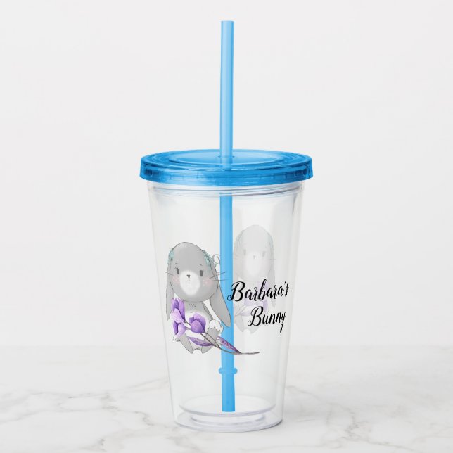 Vaso Acrílico Bunny personalizado de Pascua (Anverso)