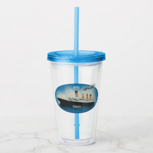 Vaso Acrílico Buque Titananic Maritime Blue Star Line