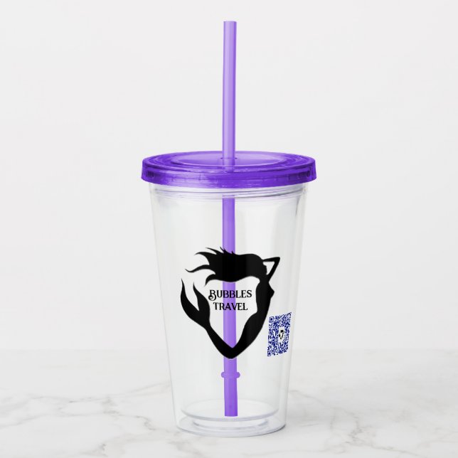 Vaso Acrílico Burbujas Viajan Tumbler acrílico (Anverso)