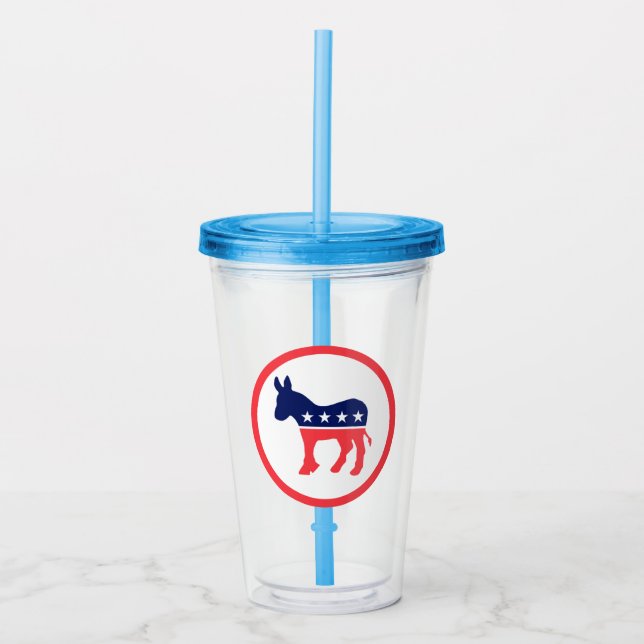 Vaso Acrílico Burro Democrático (Anverso)