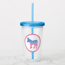 Vaso Acrílico Burro democrático pastel