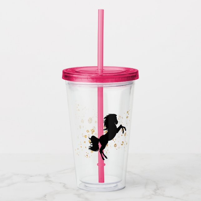 Vaso Acrílico Caballo Brillante (Anverso)