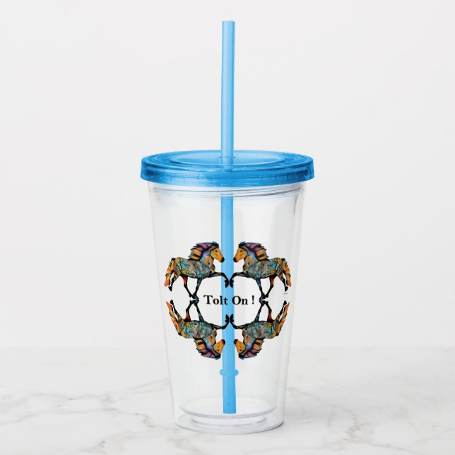 Vaso Acrílico Caballo islandés Pop Art (Anverso)