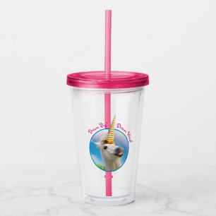 Vaso Acrílico Caballo Y Arcoiris De Unicornio Fiesta