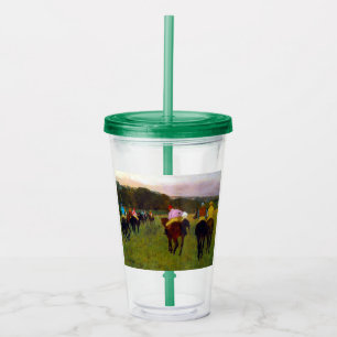 Vaso Acrílico Caballos de carreras Edgar Degas en Longchamp
