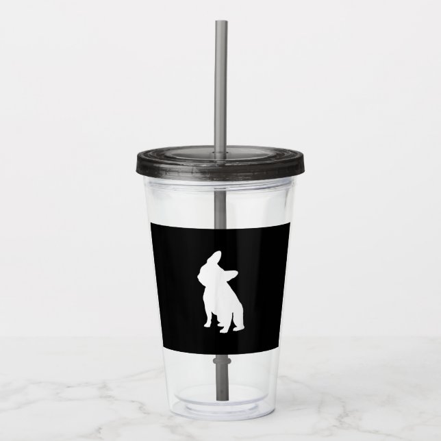 Vaso Acrílico Cabeza Tilt Apparel Frenchie Head Bulldog Lover Gi (Anverso)