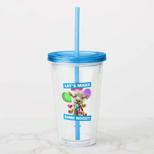 Vaso Acrílico Cabra con Silbatos de Fiesta (Anverso)