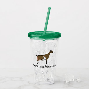 Vaso Acrílico Cabra láctea enana nigeriana personalizada