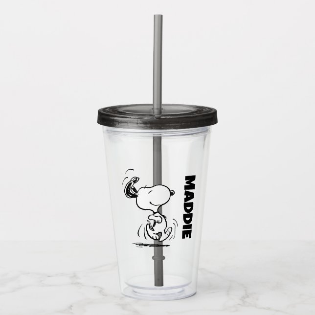 Vaso Acrílico Cacahuetes | Baile Snoopy Happy (Anverso)