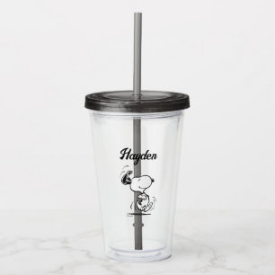 Vaso Acrílico Cacahuetes   Baile Snoopy Happy   Añadir su nombre
