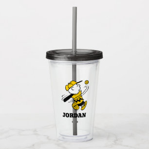 Vaso Acrílico Cacahuetes   Charlie Brown en Bat