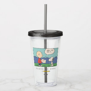 Vaso Acrílico Cacahuetes Charlie Brown Snoopy Bueno Lo Lograste 