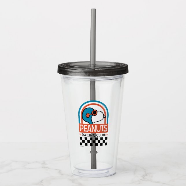 Vaso Acrílico Cacahuetes | Club de Carreras Snoopy | Añadir su n (Anverso)
