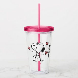 Vaso Acrílico Cacahuetes   Corazones Snoopy