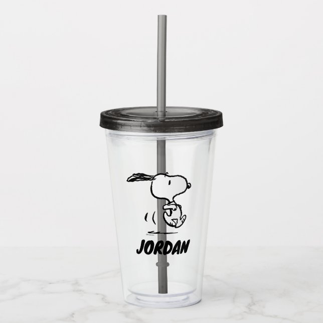 Vaso Acrílico Cacahuetes | Ejecución de Snoopy | Añadir su nombr (Anverso)