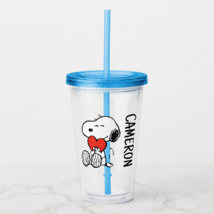 Vaso Acrílico Cacahuetes   EL DÍA DE SAN VALENTÍN   Snoopy Heart