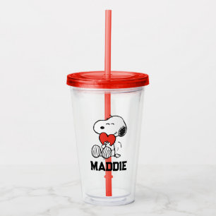 Vaso Acrílico Cacahuetes   EL DÍA DE SAN VALENTÍN   Snoopy Heart