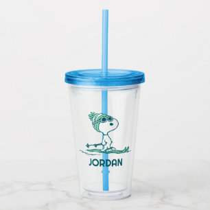 Vaso Acrílico Cacahuetes Esnoopia en los esquís