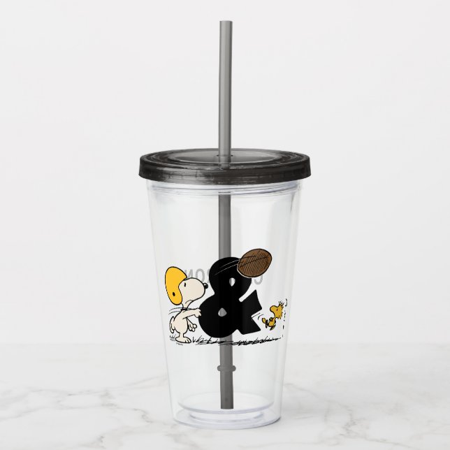 Vaso Acrílico Cacahuetes | Fútbol Snoopy & Woodstock (Anverso)