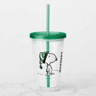 Vaso Acrílico Cacahuetes   Gorra de nieve verde de Snoopy
