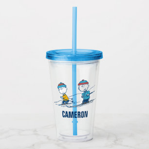 Vaso Acrílico Cacahuetes   Patrón de esquí de invierno