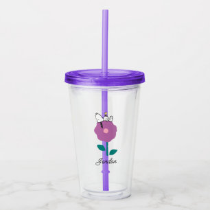 Vaso Acrílico Cacahuetes   Silbato de flor de Snoopy y Woodstock