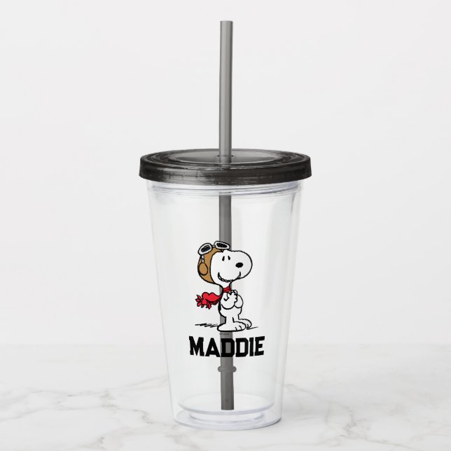 Vaso Acrílico Cacahuetes | Snoopy El Hielo Volador (Anverso)