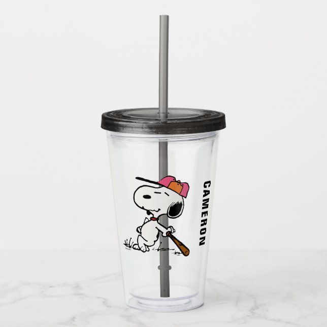 Vaso Acrílico Cacahuetes | Snoopy en Bat (Anverso)