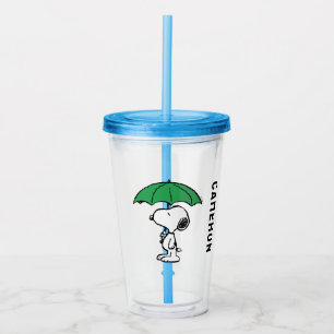 Vaso Acrílico Cacahuetes   Snoopy Green Umbrella