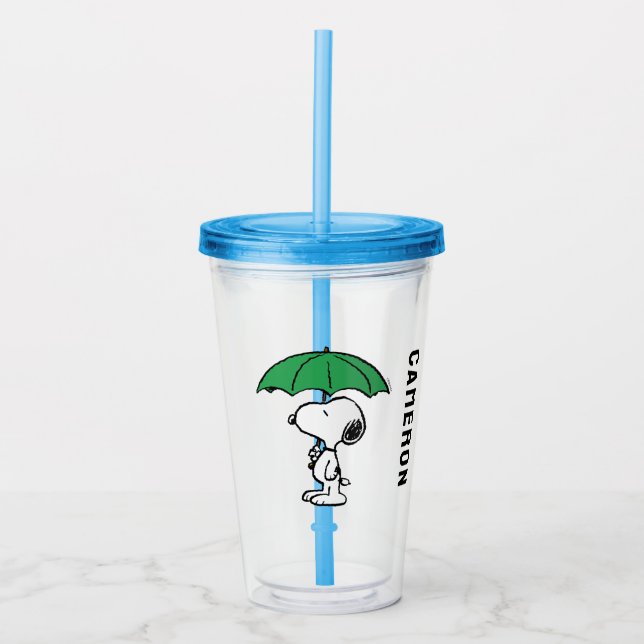 Vaso Acrílico Cacahuetes | Snoopy Green Umbrella (Anverso)