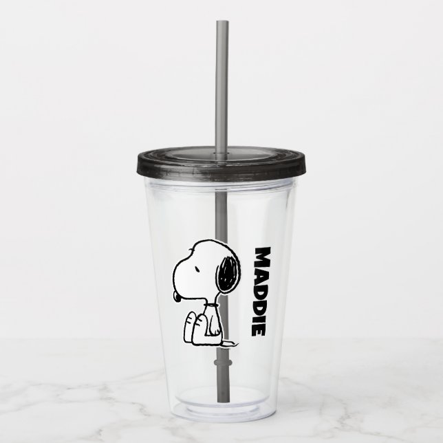 Vaso Acrílico Cacahuetes | Snoopy Mirando hacia abajo (Anverso)