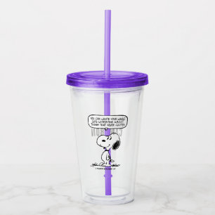 Vaso Acrílico Cacahuetes   Snoopy, no puedes aguantar toda tu vi