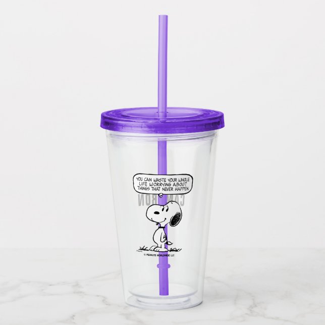 Vaso Acrílico Cacahuetes | Snoopy, no puedes aguantar toda tu vi (Anverso)