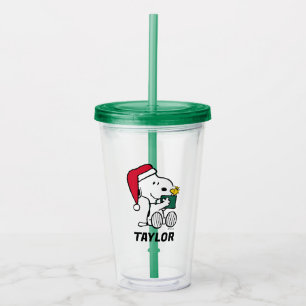 Vaso Acrílico Cacahuetes   Snoopy Santa & Woodstock   Añadir su 