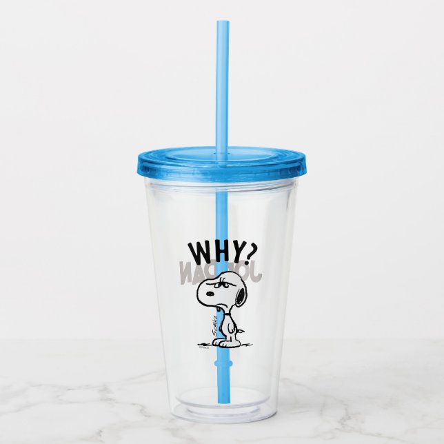 Vaso Acrílico Cacahuetes | Snoopy Se Pregunta Por Qué? (Anverso)