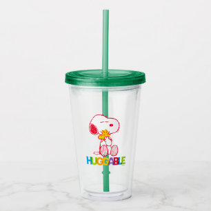 Vaso Acrílico Cacahuetes   Snoopy & Woodstock Huggable