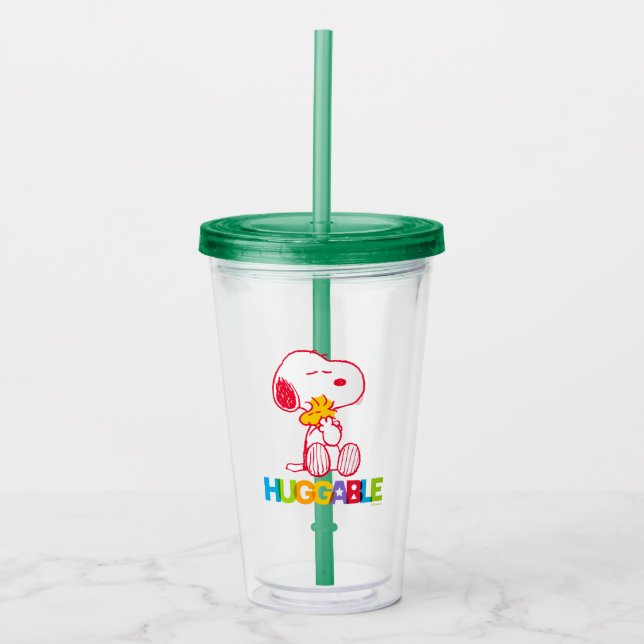 Vaso Acrílico Cacahuetes | Snoopy & Woodstock Huggable (Anverso)