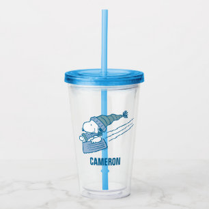 Vaso Acrílico Cacahuetes Snoopy & Woodstock Sledding