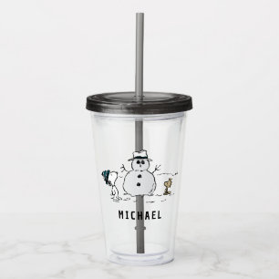 Vaso Acrílico Cacahuetes   Snowman Snoopy y Woodstock   Añadir n
