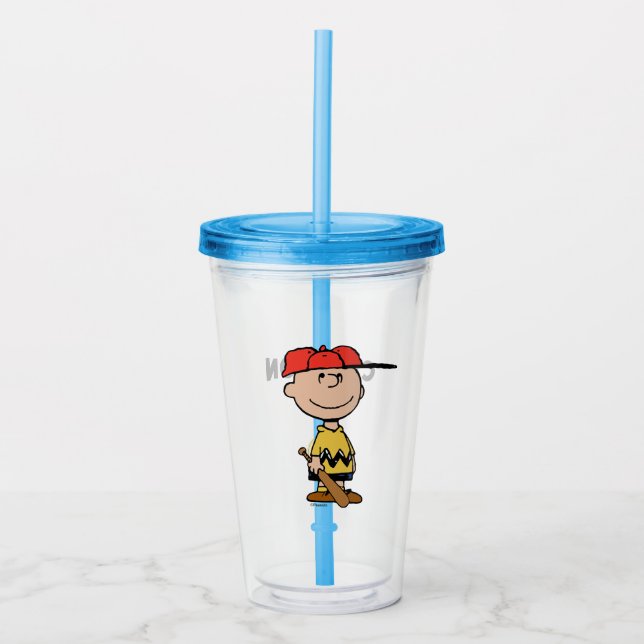 Vaso Acrílico Cacahuetes | Sonrisa de béisbol Charlie Brown (Anverso)