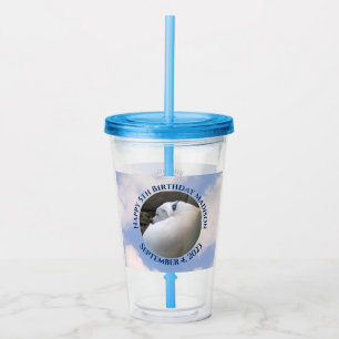 Vaso Acrílico Cachorro cachorro Perro durmiendo cielo azul 5 cum