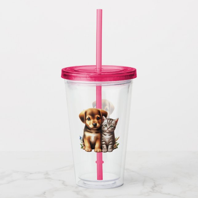 Vaso Acrílico Cachorro/gatito (Anverso)