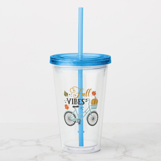Vaso Acrílico Cae Vibes Por Bicicleta (Anverso)