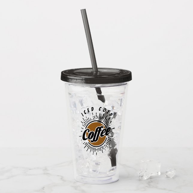 Vaso Acrílico Café frío con hielo (Anverso (hielo))