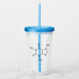 Vaso Acrílico Cafeína Molécula Química Átomos de café