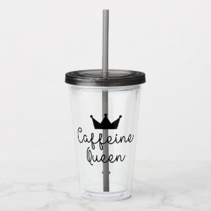 Vaso Acrílico Cafeína Reina Corona Mínimo Minimalista