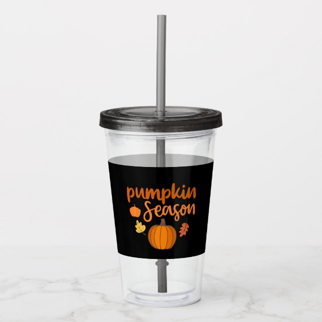 Vaso Acrílico Caída de la temporada de calabazas (Anverso)