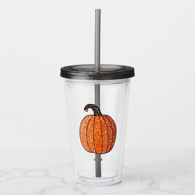 Vaso Acrílico Calabaza purpurina (Anverso)